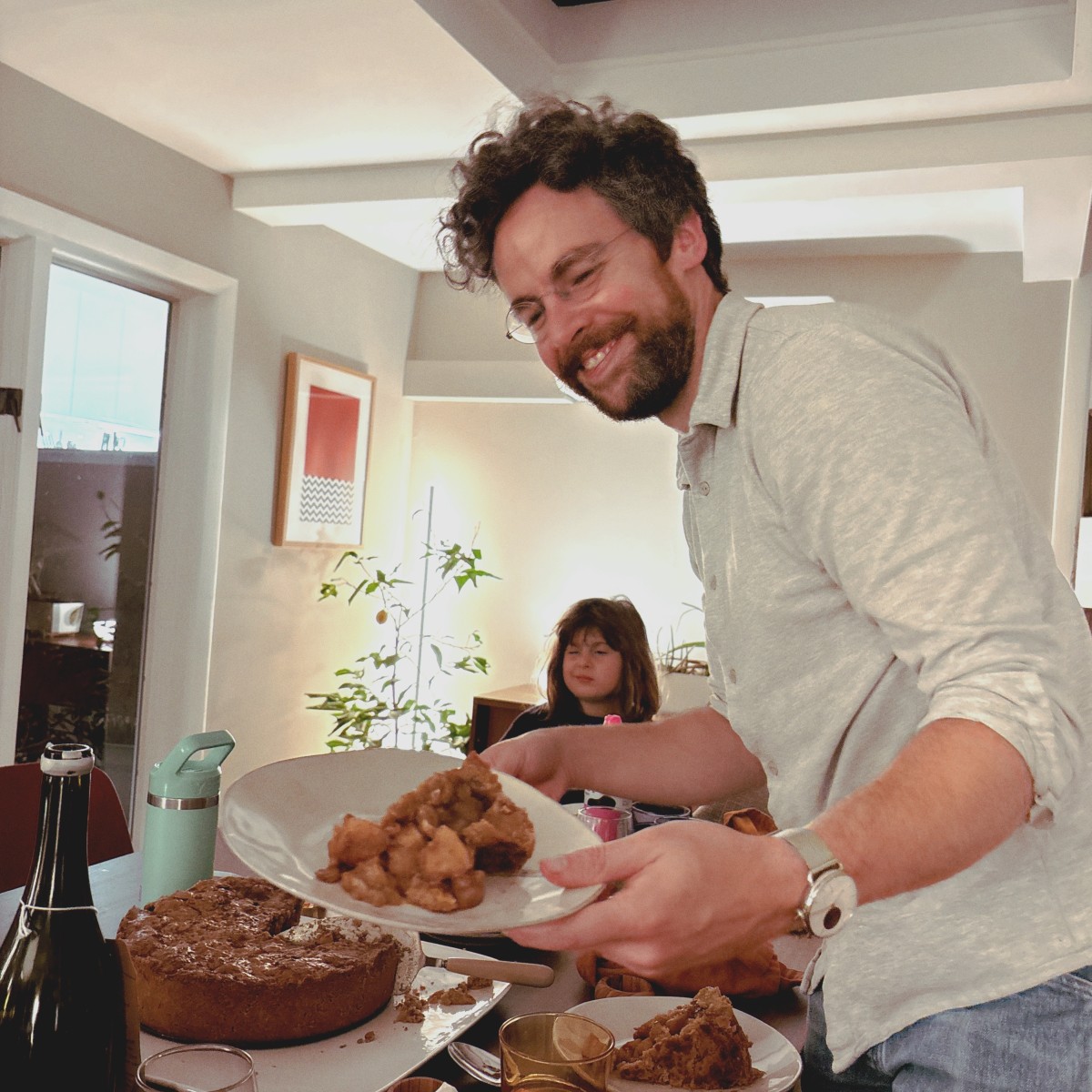 We had Peter and the fam over for dinner.